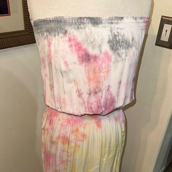 STORIA Cotton Off-Shoulder Tie-Dye Dress Size Small - Picture 5 of 12